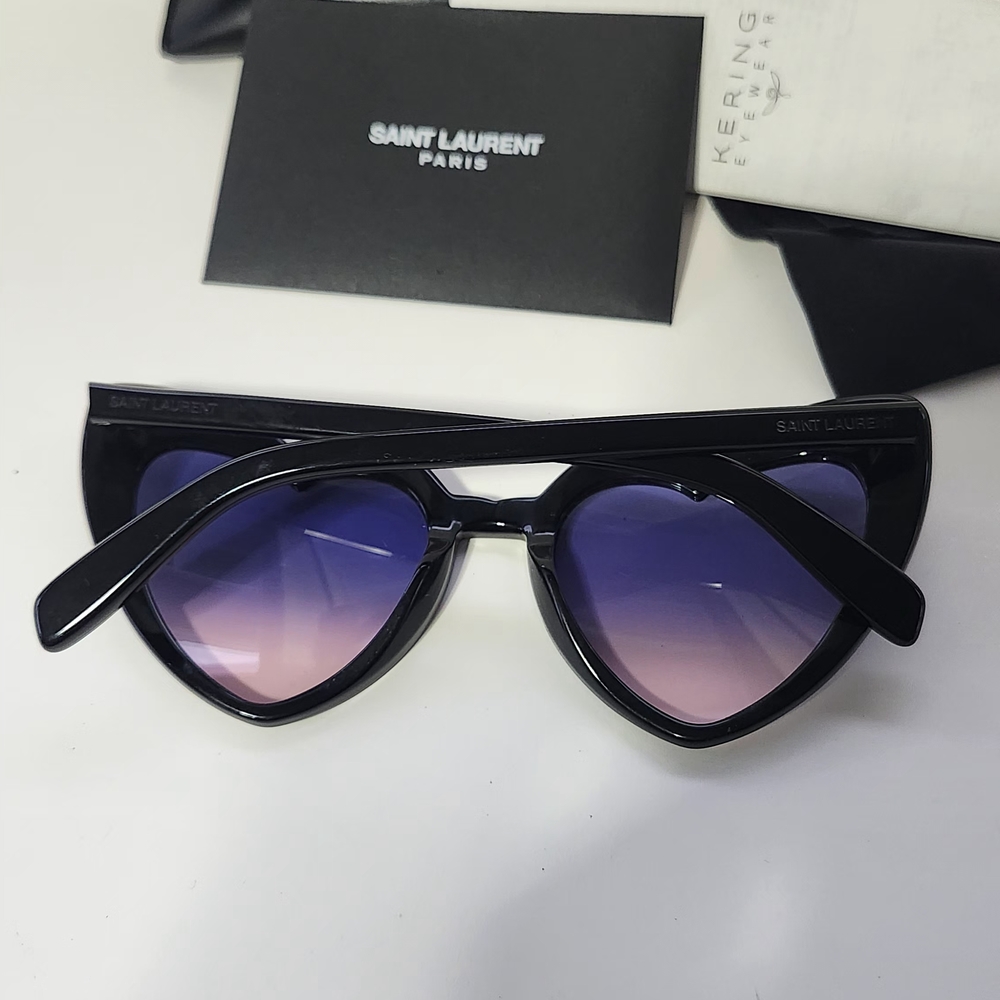 Saint Laurent Black Heart-Shaped Sunglasses - Picture 5 of 10